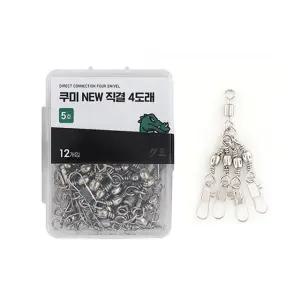 쿠미 타코 직결 4단 도래 인터락 스냅 도래 문어 삼각 다발 채비 4핀 3호