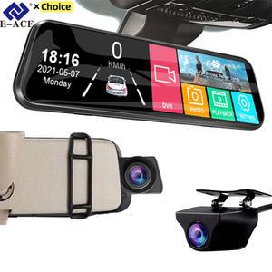 룸미러 블랙박스 Dashcam 터치 24H 주차 듀얼 렌즈 전면 후면보기 대시 자동차 Dvr 미러 카메라 비디오 레코더 블랙 박스 스마트 시스템
