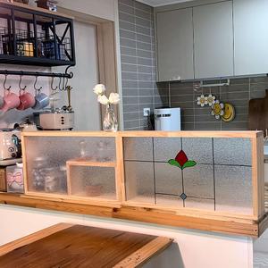 [모두모아]멀바우 미송 원목 주방 파티션 가림막 스테인드아크릴 아일랜드식탁파티션 식탁파티션 아크릴공