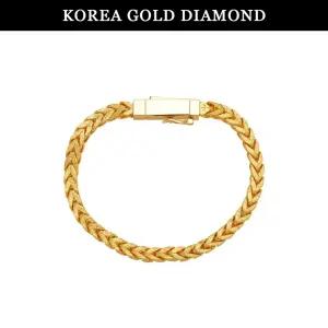 [한국금다이아몬드] 순금 팔찌 24K 남자 사각 기둥 체인 금팔찌 37.5g