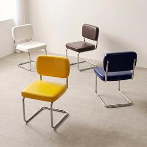 [소담갤러리]플로트 체어 카페 식탁 의자 인테리어 캔틸레버 가죽 스틸 미드센츄리