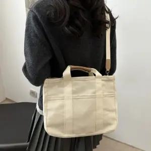 [디어백] 무지 멀티 포켓 캔버스 에코백 UN2503