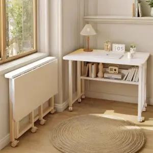 접이식 책상 이동식 원룸 소형 미니 공부 보조 데스크 테이블 선반형 80