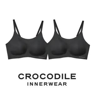 [크로커다일] 감탄브라 소프트핏 쉘론 스트랩 패드일체형 브라2종 블랙 CDWBR