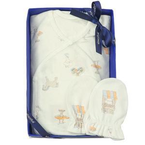 [갤러리아] (압소바말띠출산,태교,귀여운유아복)로빈뱀부배냇슈트+손싸개세트(A2C-10120SET)