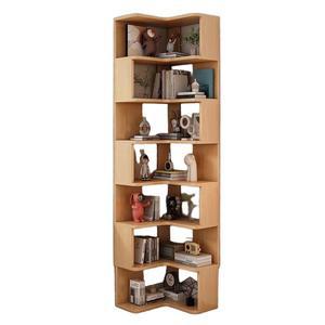 코너책장 원목 수납 선반 가정용 책꽂이 틈새 화이트 나무 서재 수납장