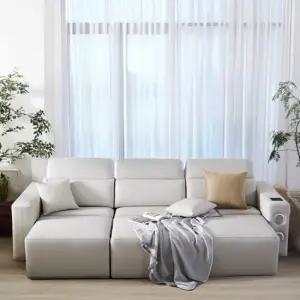 핸슨 스트림 무빙 4인 리클라이너 가죽소파베드