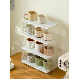 진열대 미니 찬장 컵진열대 용기 진열장 머그잔 다용도 카페용 컵선반 1층 찻잔진열장 40