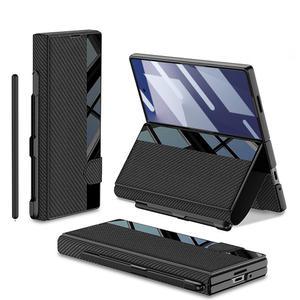 갤럭시Z 폴드7 케이스/F966 글라스 이중커버 S펜 카드수납 가죽케이스