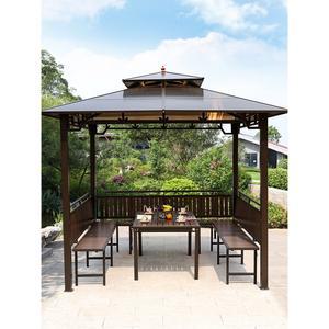 사각 파고라 정자 야외 단일상품 3x 3면 벤치 테이블 사각정자 가림막 정원 펜션