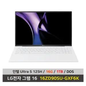 LG전자 그램 16 노트북 16ZD90SU-GXF6K Ultra5 SSD 1TB교체 RAM 16G변경 한컴+무선마우스+패드 KW