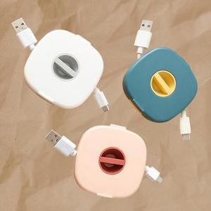 (보리별) 케이블 케이스 선 정리함 휴대용 핸드폰선 보관 전선정리 릴방식 홀더