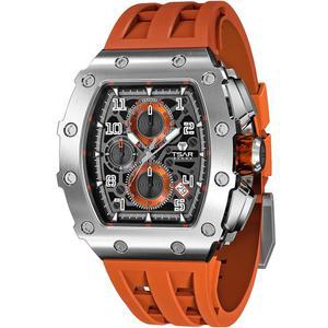 차르 봄바 남성용 시계, 5천만 방수 남성용 시계, 실리콘 시계 밴드가 있는 럭셔리 토나우 시계, 쿼츠 무브먼트 크로노그래프, 남성용 선물