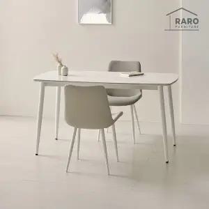 [라로퍼니처]메르시 24T 유광 1400 저소음 포세린 세라믹 와이드 2인 식탁 세트 (식탁+의자2)