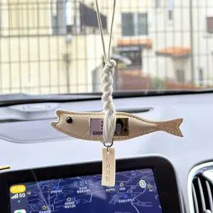 가죽 차량용 액막이명태 룸미러 걸이형 선물세트