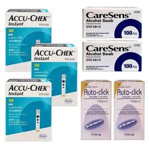 [셀러허브]아큐첵 인스턴트 혈당시험지 150매+침200개+솜200매 측정지 스트립 임당 체크 D (S36193487)