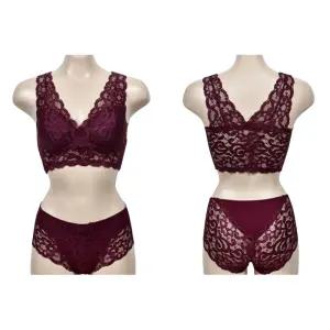 레이스 풀컵 중년 여성 런닝형 브라 팬티 세트 여자 데일리 편한 4계절