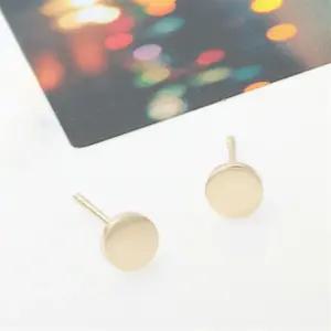 14K GOLD 원 도형 골드 미니 금 귀걸이