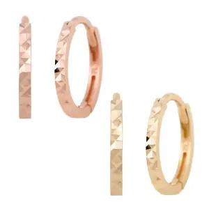 14K GOLD 샤인링 원터치 로즈 골드 금 귀걸이 12mm
