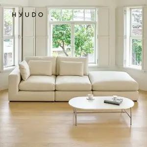 휴도 구름의 동백 모듈형 4인 가죽 소파 카우치형 (쿠션증정)