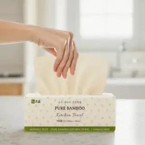휴홈 무표백 순수 대나무 키친타월 100매 9팩