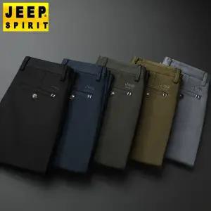 JEEP SPIRIT 남성 가을 겨울 팬츠 스트레이트 루즈 코튼 캐주얼 바지