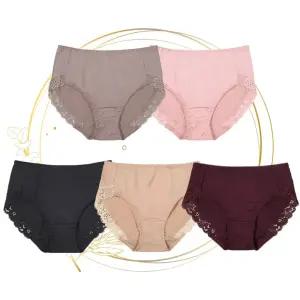 노라인 모달 레이스 미디팬티 5종세트여성속옷 삼각 여자 요일 데일리 인팬티 햄팬티