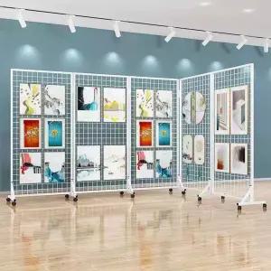 이동식 접이식 네트망 가벽 매대 파티션 철제 선반