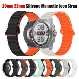 코로스 에이펙스 2 프로/APEX 46mm 실리콘 스트랩, 페이스 3 팔찌 액세서리용 마그네틱 루프 밴드