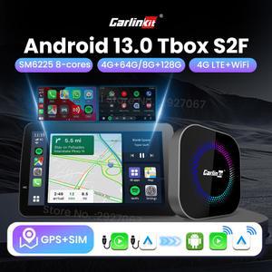CarlinKit CarPlay Ai Box S2F 안드로이드 13 카 TV 박스 SM6225 4G LTE 어댑터 무선 플레이 64GB (YT 128G 지원) 넷플릭스 오토