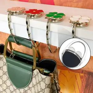 휴대용 클로버 가방걸이 접이식 테이블 거치대 책가방 책상 고리 후크 소품