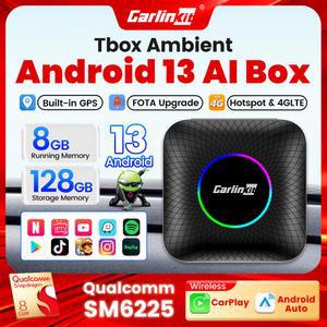 안드로이드 13 LED CarlinKit Ai 박스 무선 CarPlay 자동 Qualcomm GPS Netflix/YouTube/SD/SIM 카드 SM6225/SDM660