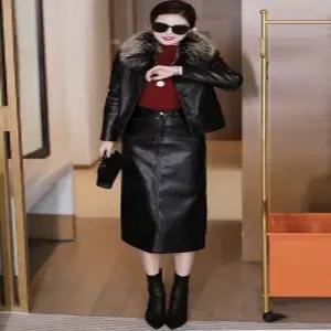 새로운 스타일의 슬림핏 양털 카라 가죽 자켓