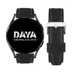 DAYA 갤럭시워치 5 4 3 스트랩 20mm 블랙화이트 가죽실리콘 스트랩 밴드