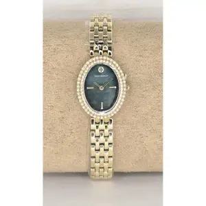 토리버치 Tory Burch [세금포함] [정품] TBW6036 Oval 도금 그린 다이얼 크리스탈 Bezel 여성용 시계 명품