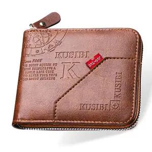 [콩심팥심]남성 반지갑 지퍼 빈티지 카드 지갑 남자빈티지지갑