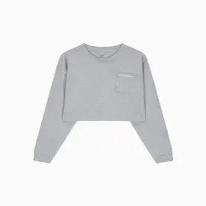 캘빈클라인 calvinkleinunderwear 여성 CK 베이직 라운지 로고 져지 크롭 롱슬리브QS7516P7A