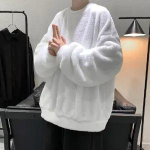 후리스맨투맨 올드머니룩맨투맨 후리스 오버핏 티셔츠 남녀공용 밍크