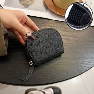 고급 고양이 꼬리 지퍼 지갑 동전 수납 반지갑 캐주얼