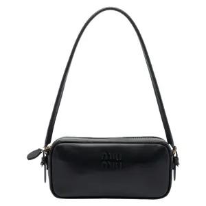 [MIU MIU] 25FW 로고 레더 파우치 숄더백 블랙 5NE024 AF8W F0002