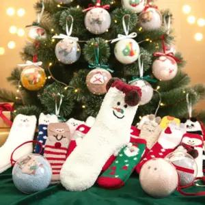 크리스마스 트리 장식용 수면양말 1p 성탄절 단체선물 양말 포장케이스 선물세트 대량구매 남녀공용