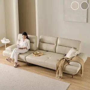 [삼익가구]로이즌 4인용 천연 면피 가죽 스윙 소파