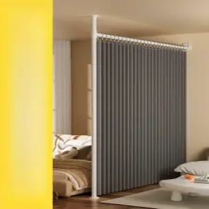 침대 가림막 커튼 파티션 공간분리 가리개 무타공 수평막대 그레이커튼