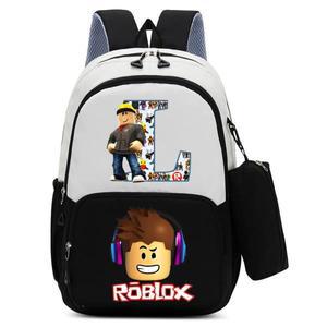 2Pcs Roblox 어린이 배낭 연필 가방 만화 편지 A-Z 인쇄 학교 소년 대용량 생일 선물