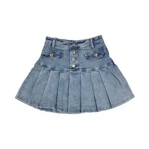 y2k 하이틴 플리츠 청치마 앞포켓 데님 미니스커트
