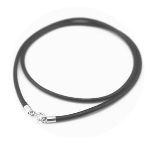 글로리 진 블랙 실크 땋은 밧줄 체인 925 은도금 걸쇠 가죽 끈 목걸이