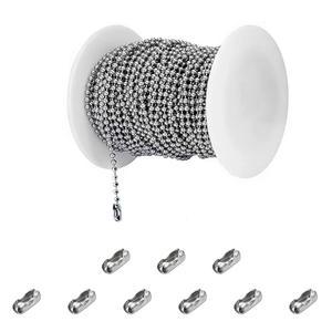 #10 비드 볼 체인 - 블라인드 및 그늘막용 33피트 스테인리스 스틸 체인(10개의 커넥터 포함), 깨진 롤러 그늘막 체인을 수리 또는 교체, 수직 창문 팬 풀 체인에 적합합니다