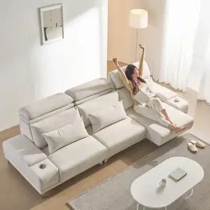 세인트블랑 미엘라 슬라이드 모션 아쿠아텍스 쇼파 무빙 확장 패브릭 4인 소파 sk