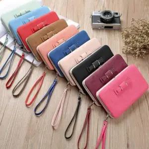 장지갑 여성 클러치 데일리 심플 러블리 리본