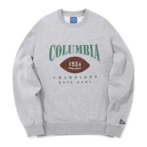 컬럼비아유니버시티기모맨투맨 공용 세미오버핏 가을 겨울 긴팔 스웨트 티셔츠 그레이 RB010